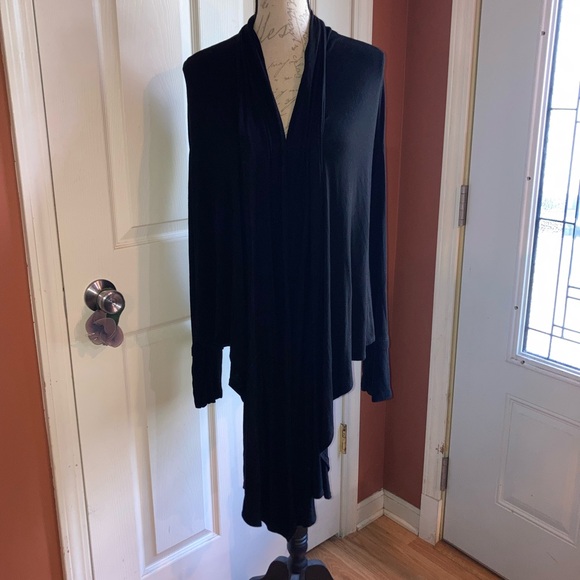 Open Front Cardigan Lightweight Sweater by Taroo Black Medium Casual Wear - Picture 2 of 8